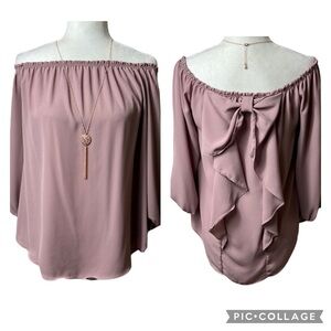 Moa Moa Off Shoulder Back Bow Blouse